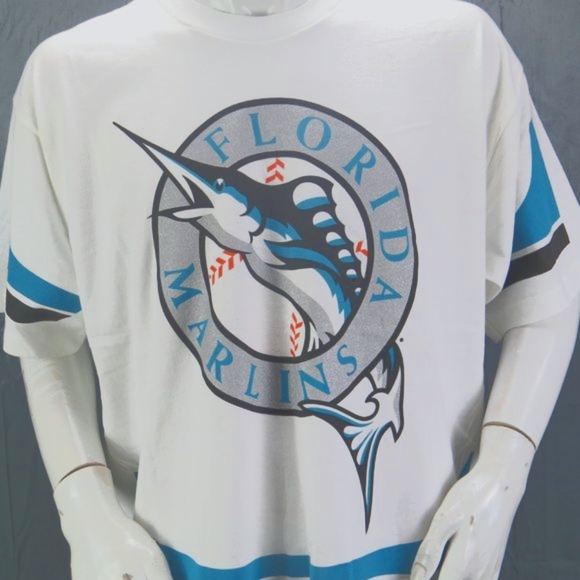 Florida Marlins Shirt (VTG) - Big Logo Print by Pro Player - Men's XL (NWT) - Picture 2 of 11
